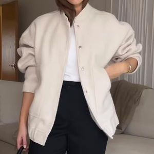 Rxozrxoz Womens Oversized Wool Blend Jacket Size M